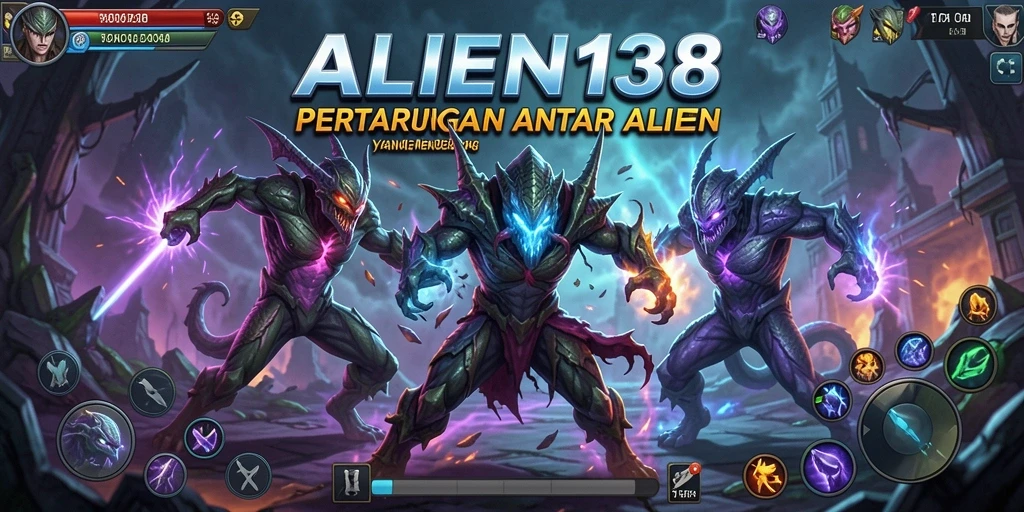 Tampilan gameplay seru pertarungan antar alien di ALIEN138.