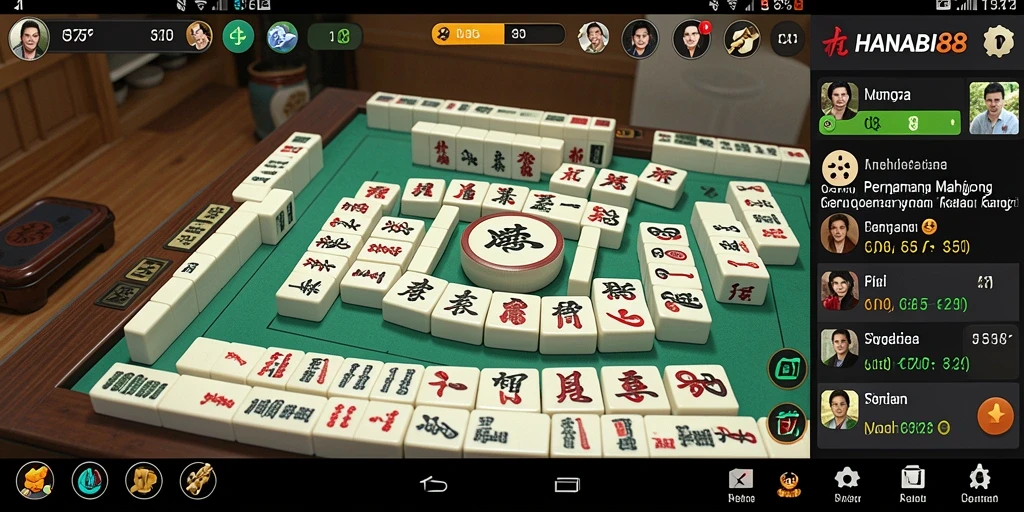 Screenshot gameplay HANABI88 menunjukkan serunya permainan Mahjong yang ditawarkan.