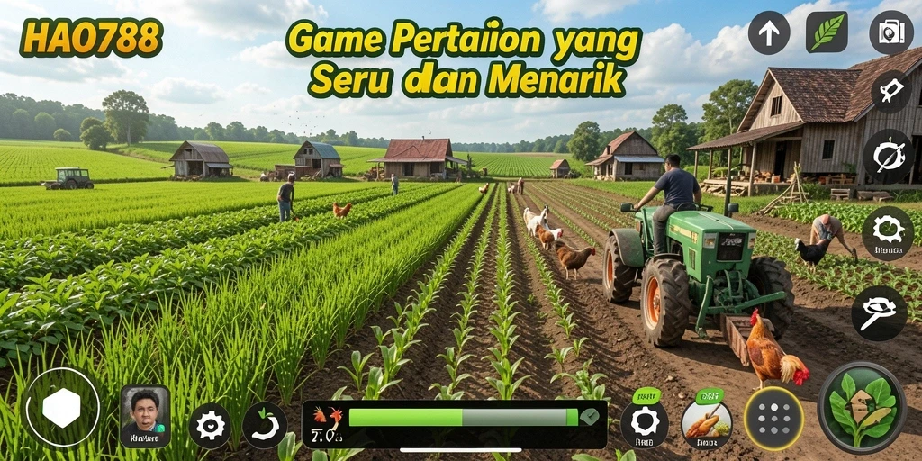 Tampilan gameplay HAO788 yang menarik dengan lahan pertanian yang subur.