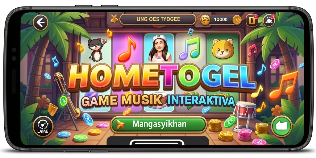 Tampilan gameplay HOMETOGEL yang menarik dan interaktif.