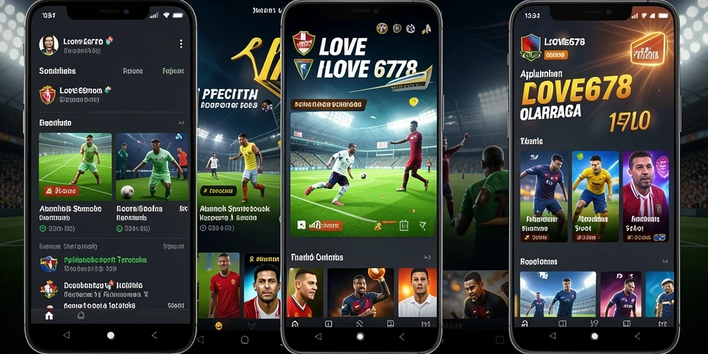 Screenshot utama LOVE678 menampilkan fitur sportsbook dengan taruhan langsung.