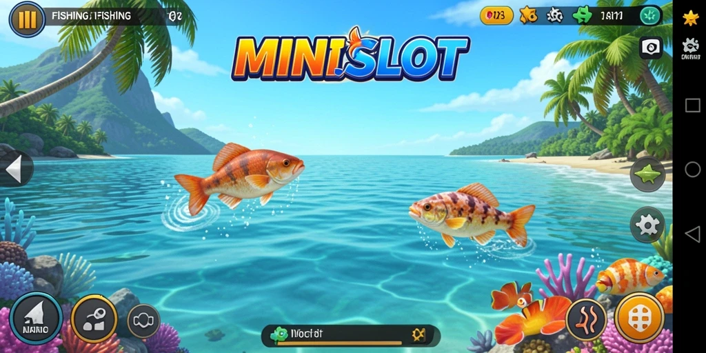 Tampilan gameplay memancing dalam MINISLOT yang menarik dan menantang.