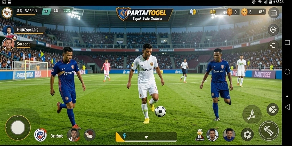 Screenshot PARTAITOGEL menampilkan aksi mendebarkan dalam pertandingan sepak bola.