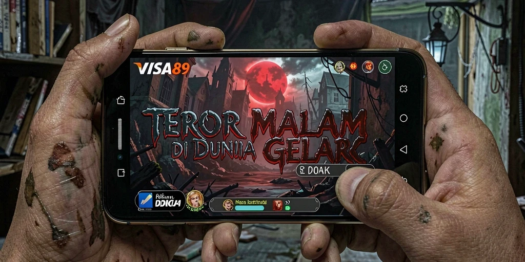 Screenshot gameplay VISA89 menunjukkan suasana menegangkan dan mencekam.
