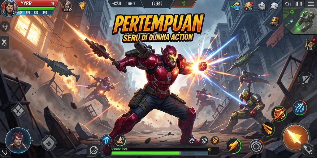 Tampilan gameplay seru dari YYRR yang penuh aksi.